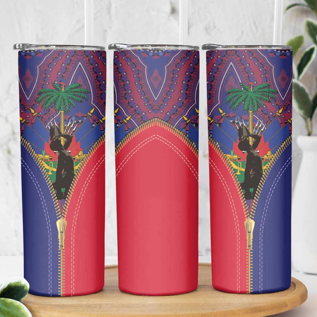 Haiti Heritage Month Skinny Tumbler Zipper Stylized