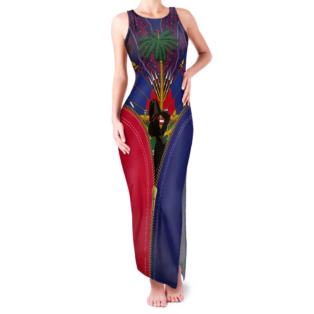 Haiti Heritage Month Tank Maxi Dress Zipper Stylized