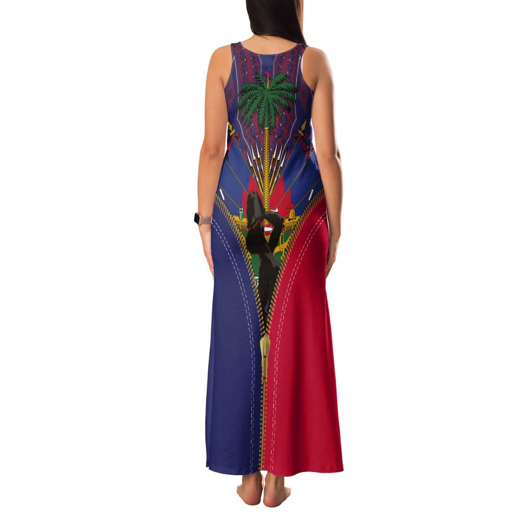 Haiti Heritage Month Tank Maxi Dress Zipper Stylized