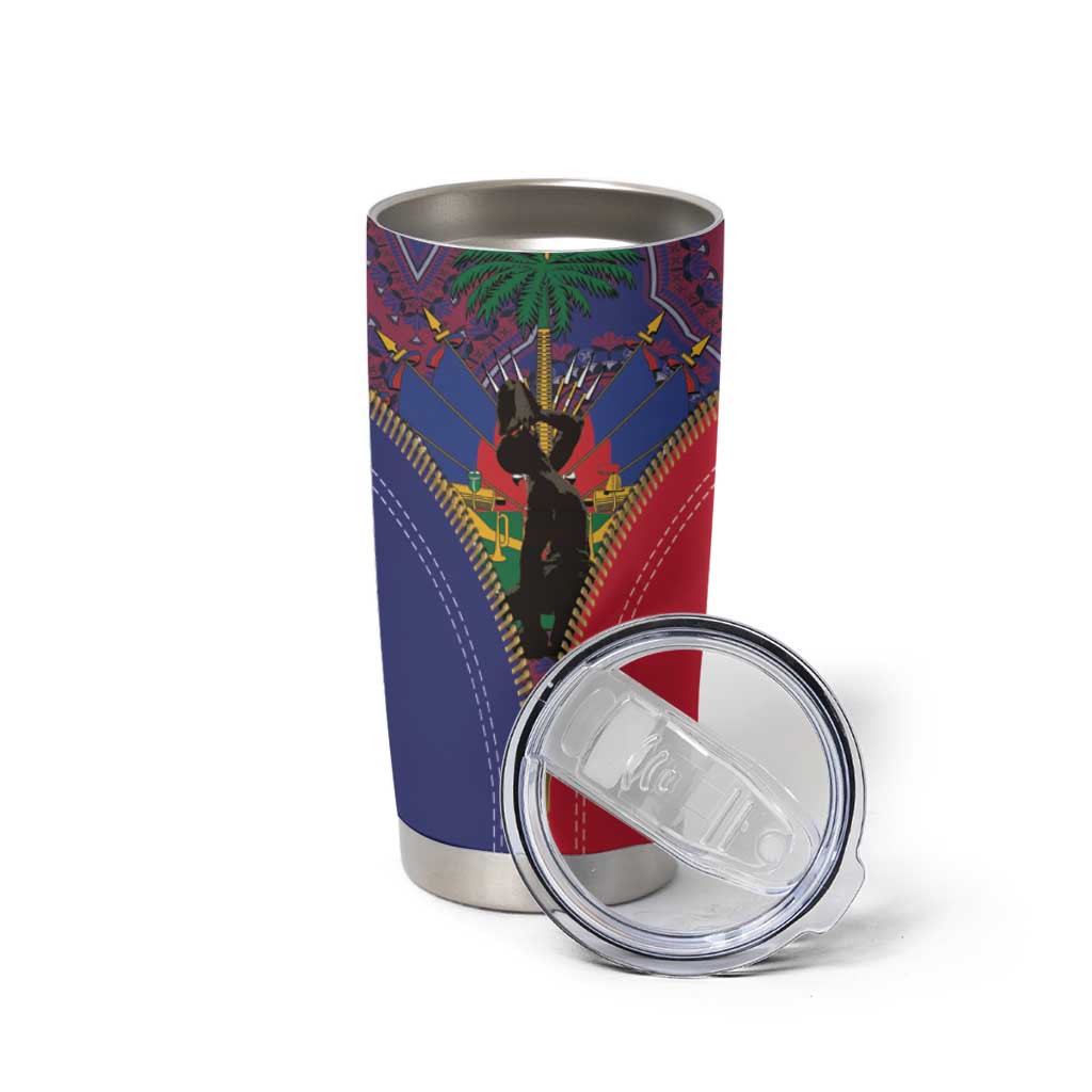 Haiti Heritage Month Tumbler Cup Zipper Stylized