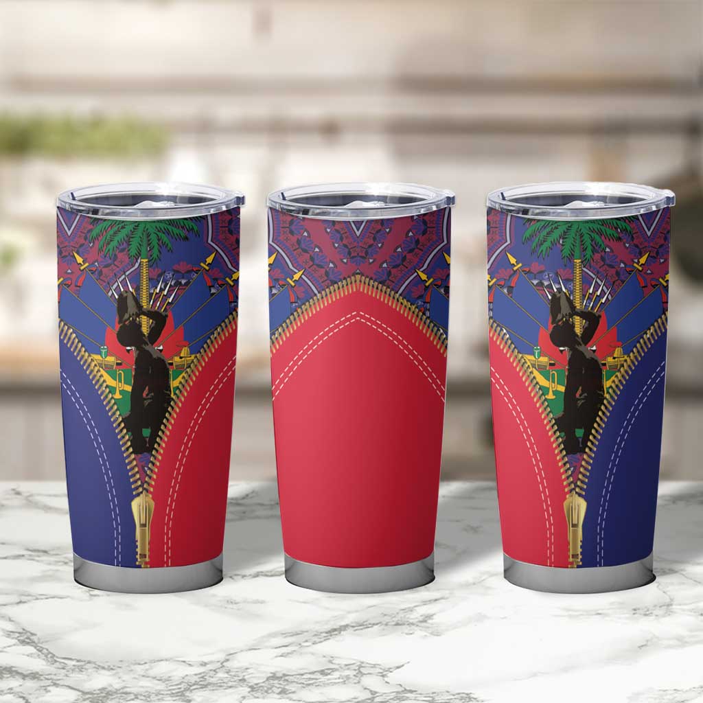Haiti Heritage Month Tumbler Cup Zipper Stylized