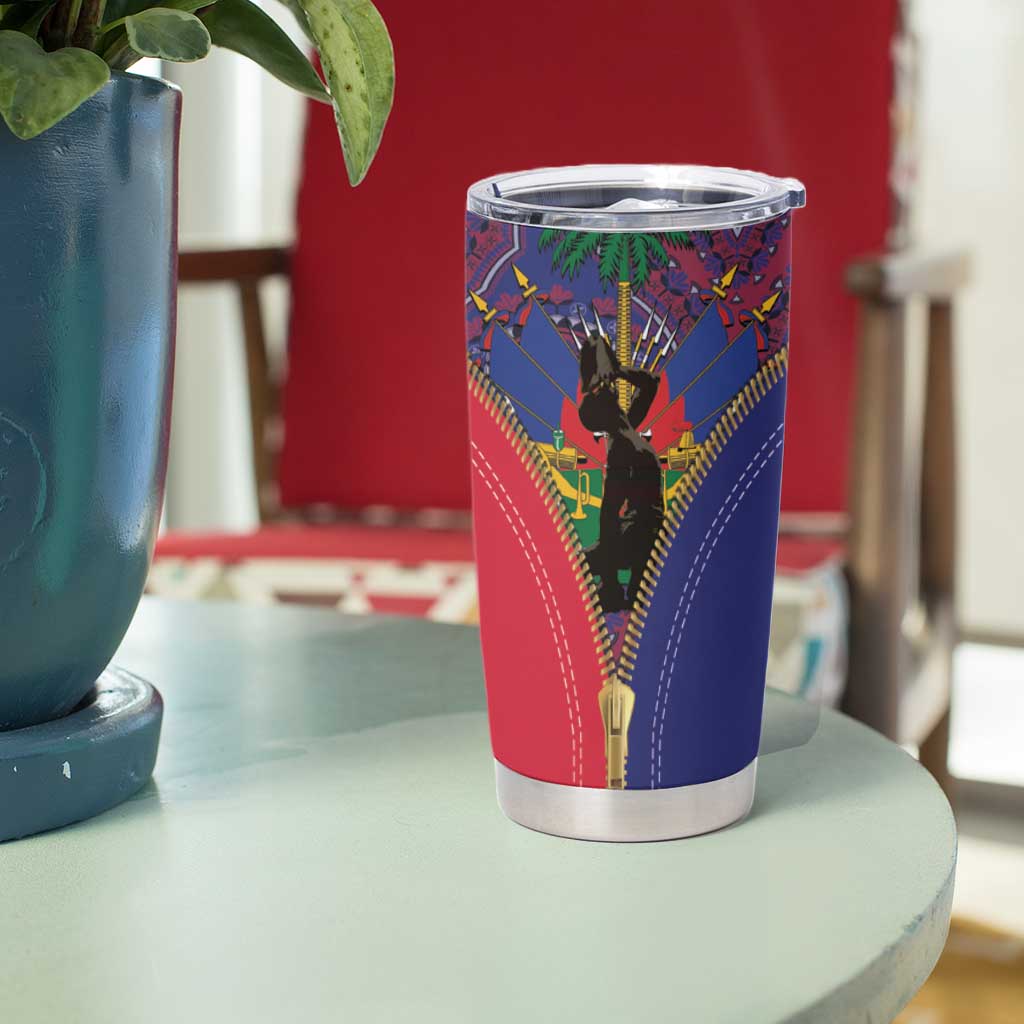 Haiti Heritage Month Tumbler Cup Zipper Stylized