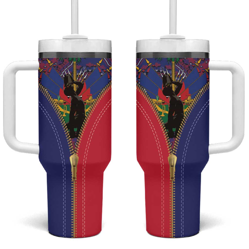 Haiti Heritage Month Tumbler With Handle Zipper Stylized