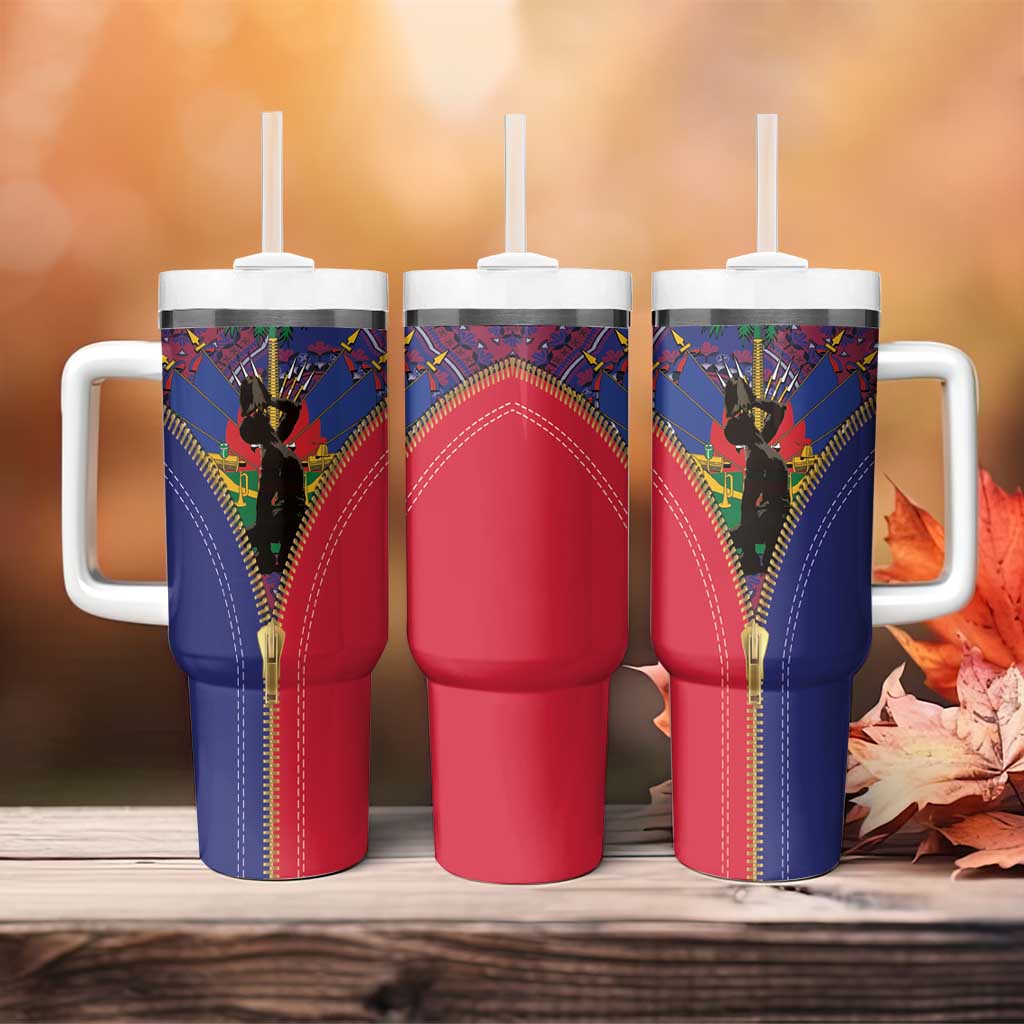Haiti Heritage Month Tumbler With Handle Zipper Stylized