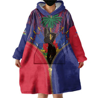 Haiti Heritage Month Wearable Blanket Hoodie Zipper Stylized
