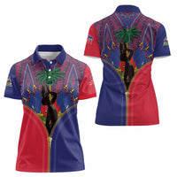 Haiti Heritage Month Women Polo Shirt Zipper Stylized