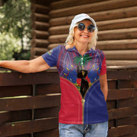 Haiti Heritage Month Women Polo Shirt Zipper Stylized
