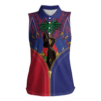 Haiti Heritage Month Women Sleeveless Polo Shirt Zipper Stylized