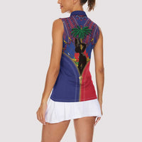 Haiti Heritage Month Women Sleeveless Polo Shirt Zipper Stylized