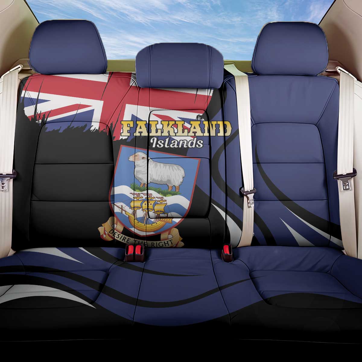 Falkland Islands Back Car Seat Cover Desire the Right
