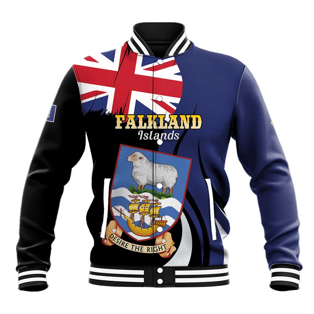 Personalised Falkland Islands Baseball Jacket Desire the Right