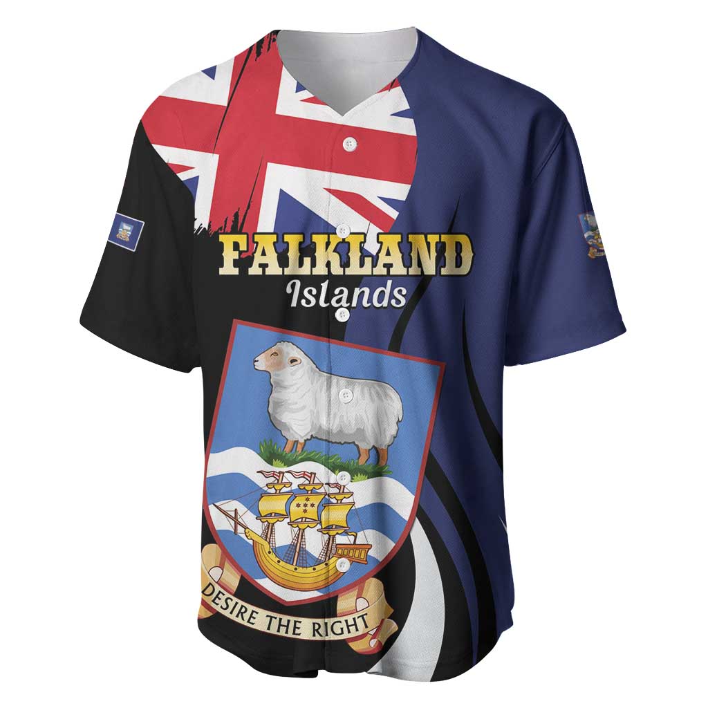Personalised Falkland Islands Baseball Jersey Desire the Right