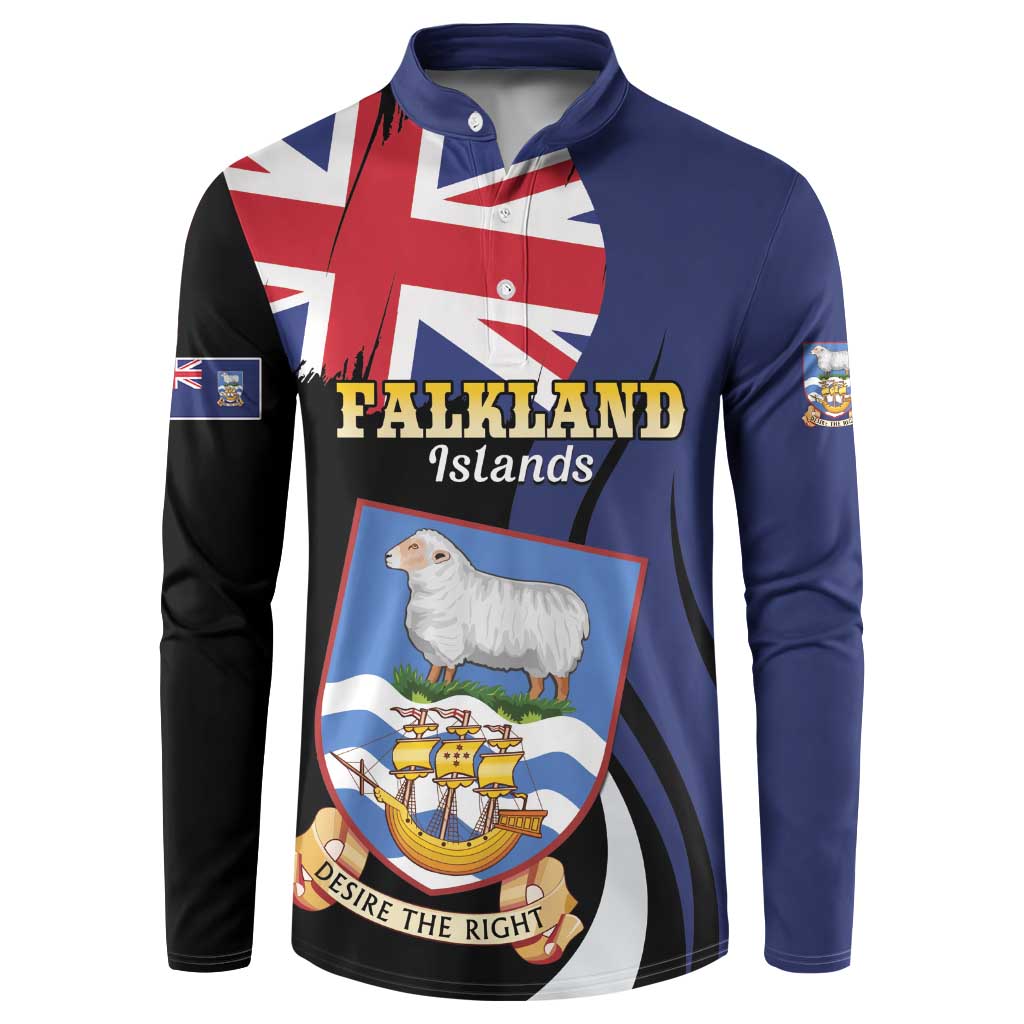 Personalised Falkland Islands Button Sweatshirt Desire the Right
