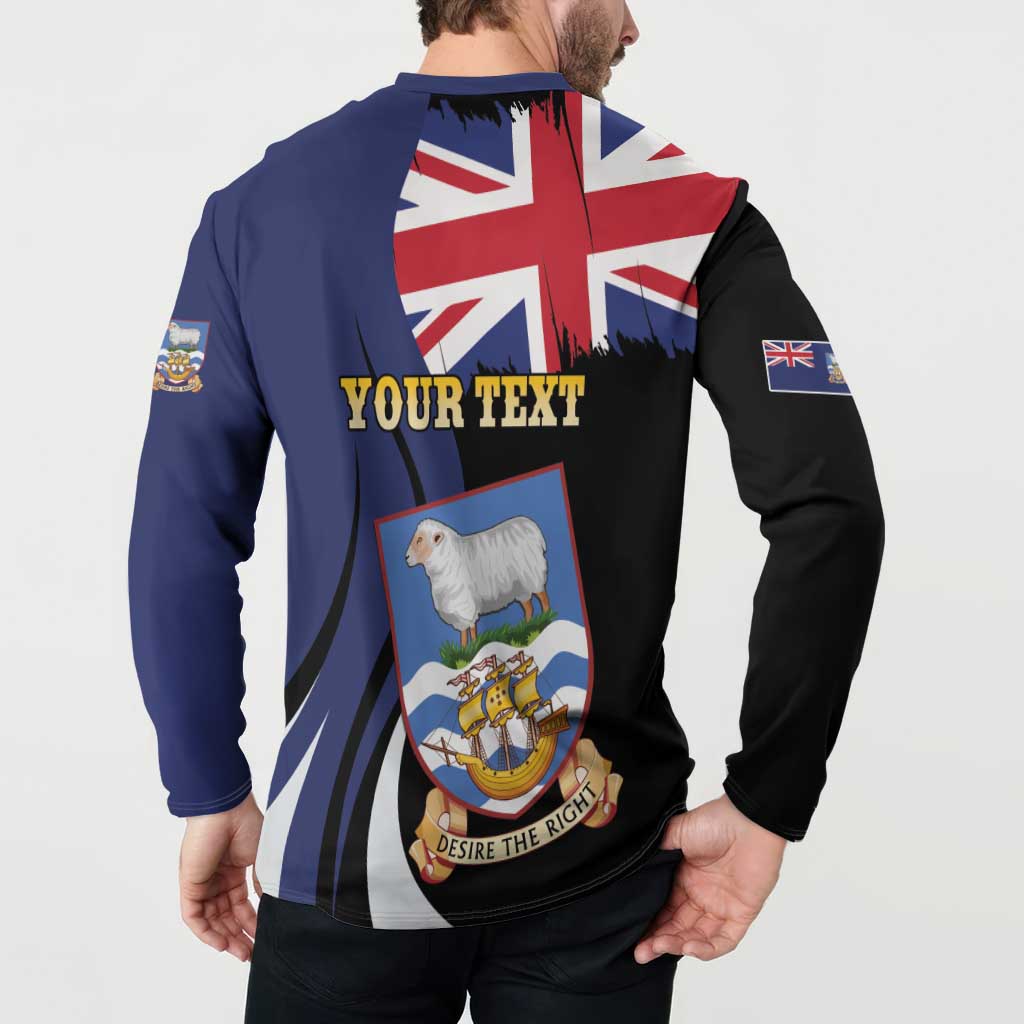 Personalised Falkland Islands Button Sweatshirt Desire the Right