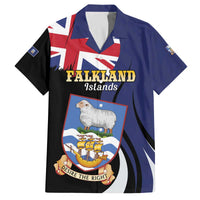 Personalised Falkland Islands Family Matching Off The Shoulder Long Sleeve Dress and Hawaiian Shirt Desire the Right