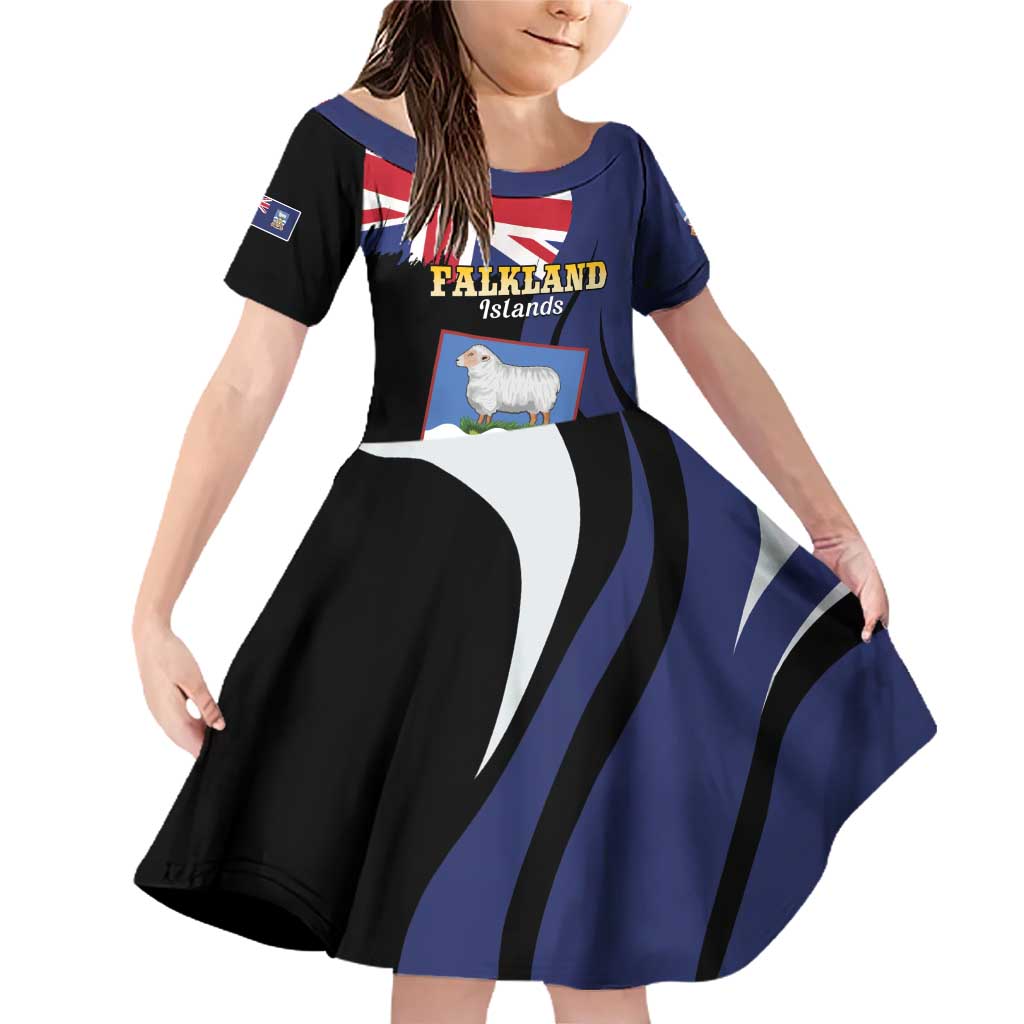 Personalised Falkland Islands Family Matching Off Shoulder Short Dress and Hawaiian Shirt Desire the Right