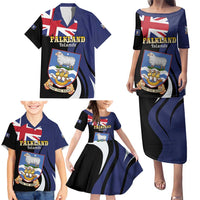 Personalised Falkland Islands Family Matching Puletasi and Hawaiian Shirt Desire the Right