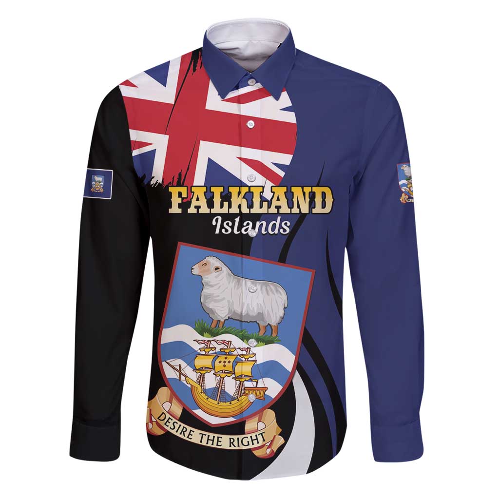 Personalised Falkland Islands Family Matching Puletasi and Hawaiian Shirt Desire the Right