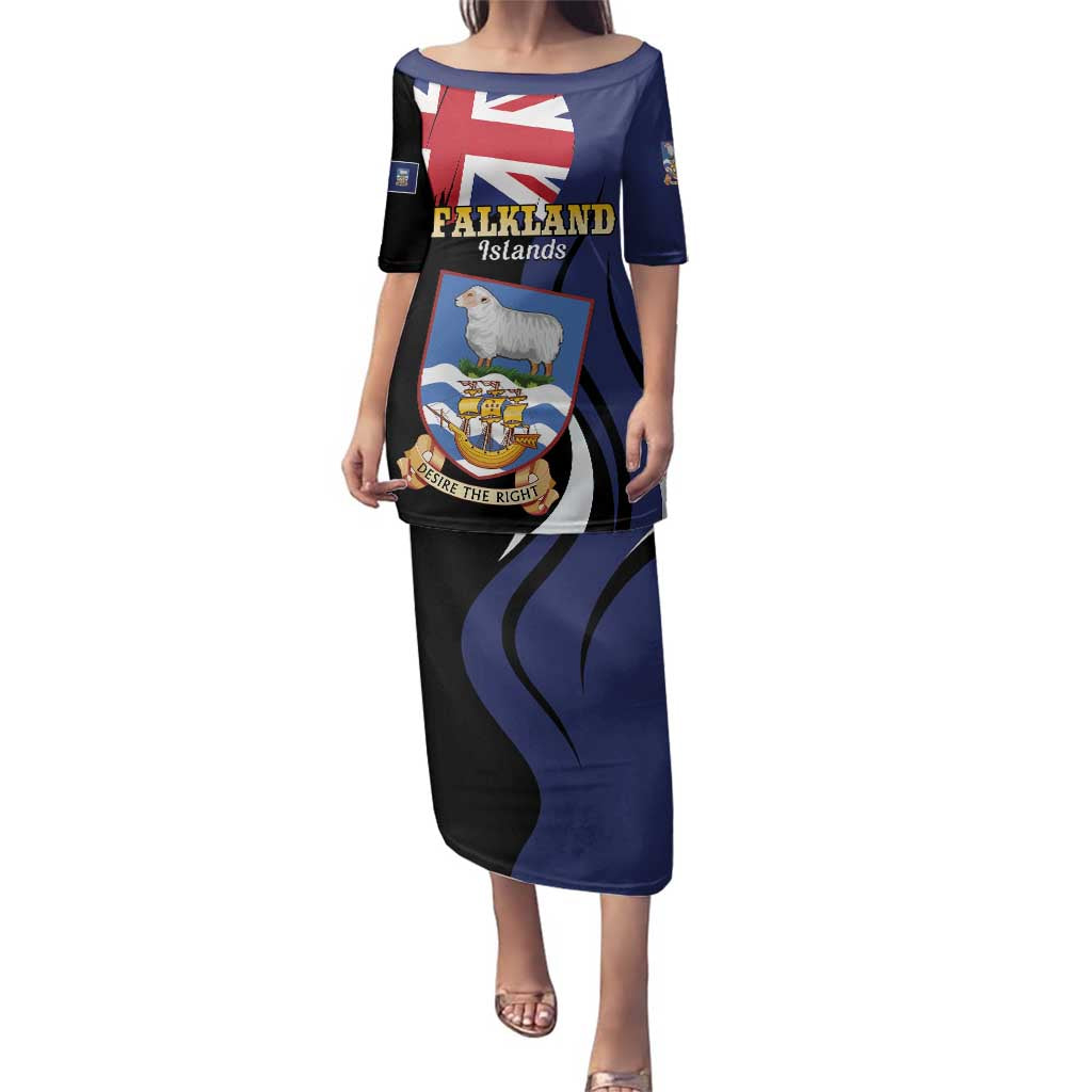 Personalised Falkland Islands Family Matching Puletasi and Hawaiian Shirt Desire the Right