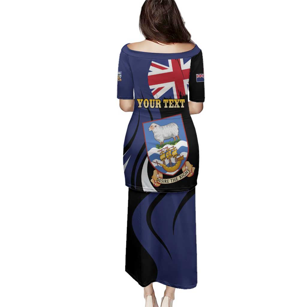 Personalised Falkland Islands Family Matching Puletasi and Hawaiian Shirt Desire the Right