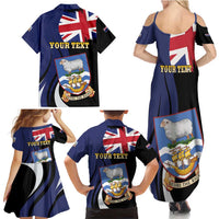 Personalised Falkland Islands Family Matching Summer Maxi Dress and Hawaiian Shirt Desire the Right