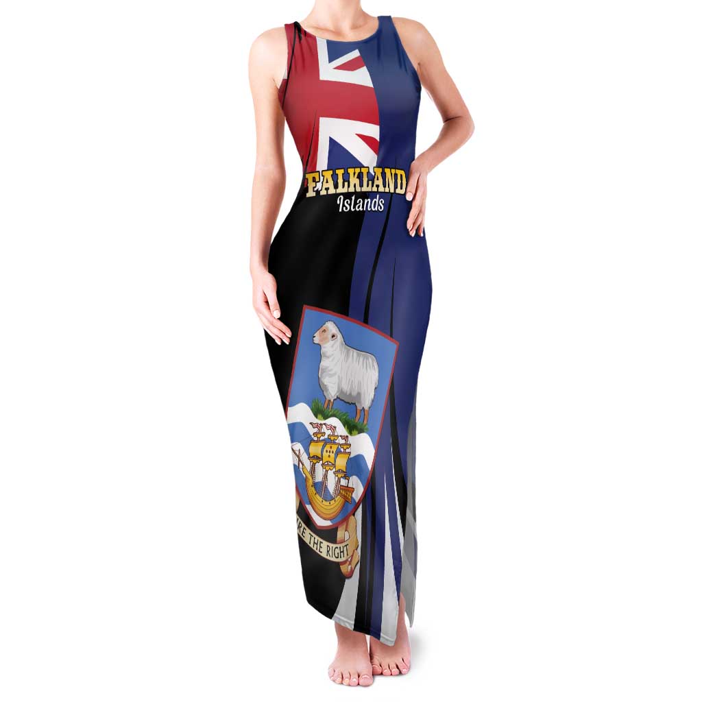 Personalised Falkland Islands Family Matching Tank Maxi Dress and Hawaiian Shirt Desire the Right