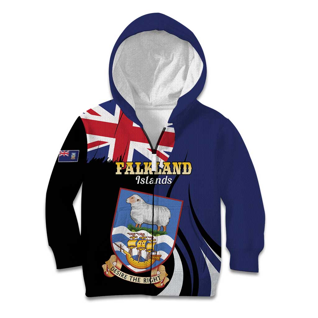 Personalised Falkland Islands Kid Hoodie Desire the Right