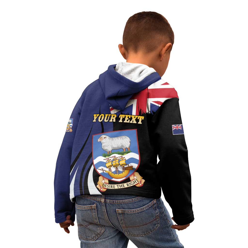Personalised Falkland Islands Kid Hoodie Desire the Right
