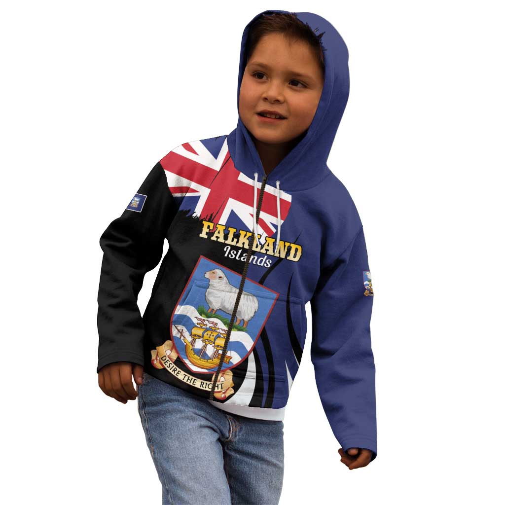 Personalised Falkland Islands Kid Hoodie Desire the Right