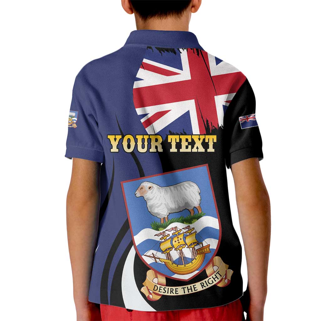 Personalised Falkland Islands Kid Polo Shirt Desire the Right