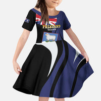 Personalised Falkland Islands Kid Short Sleeve Dress Desire the Right