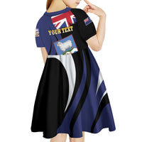 Personalised Falkland Islands Kid Short Sleeve Dress Desire the Right
