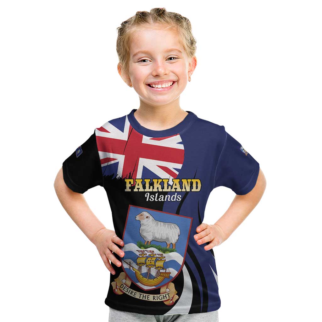 Personalised Falkland Islands Kid T Shirt Desire the Right