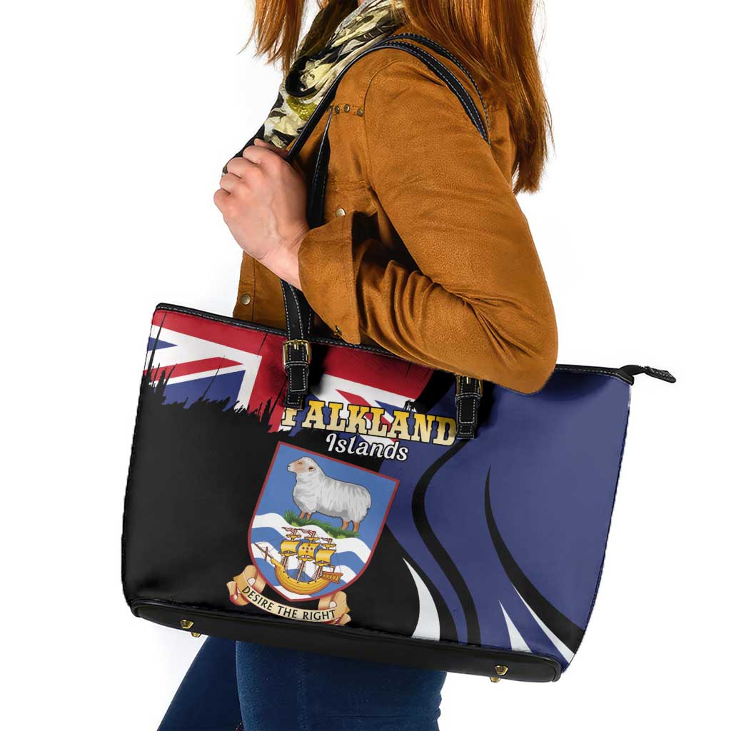 Falkland Islands Leather Tote Bag Desire the Right