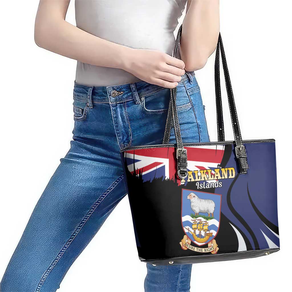 Falkland Islands Leather Tote Bag Desire the Right