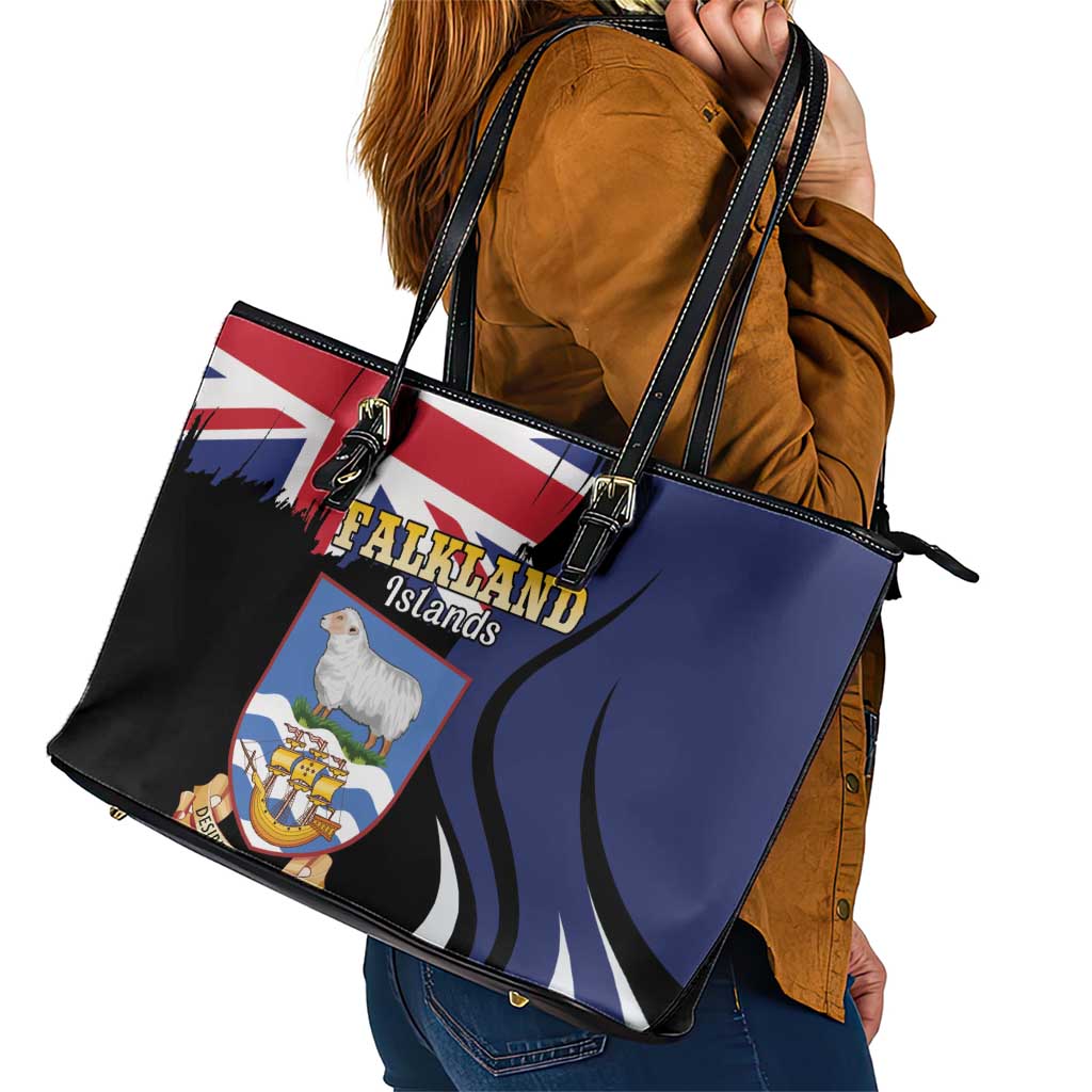 Falkland Islands Leather Tote Bag Desire the Right