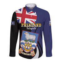 Personalised Falkland Islands Long Sleeve Button Shirt Desire the Right