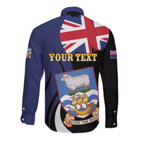 Personalised Falkland Islands Long Sleeve Button Shirt Desire the Right