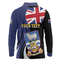 Personalised Falkland Islands Long Sleeve Polo Shirt Desire the Right