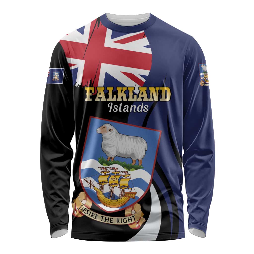 Personalised Falkland Islands Long Sleeve Shirt Desire the Right