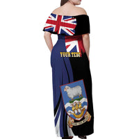 Personalised Falkland Islands Off Shoulder Maxi Dress Desire the Right