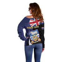 Personalised Falkland Islands Off Shoulder Sweater Desire the Right