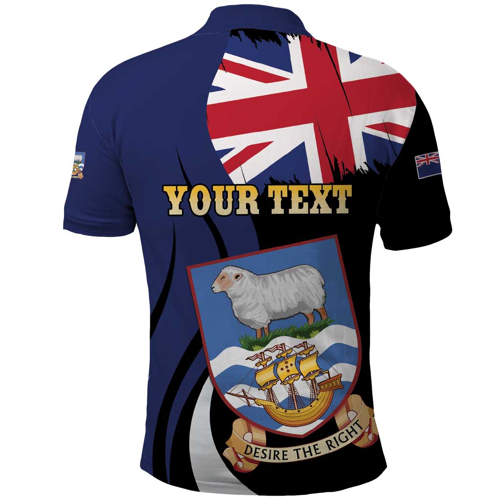 Personalised Falkland Islands Polo Shirt Desire the Right