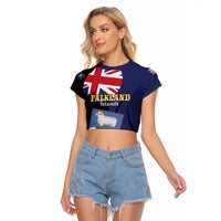 Personalised Falkland Islands Raglan Cropped T Shirt Desire the Right