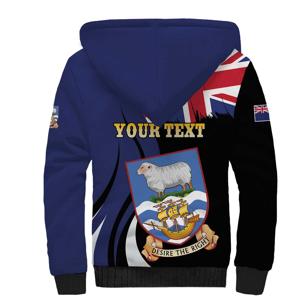 Personalised Falkland Islands Sherpa Hoodie Desire the Right