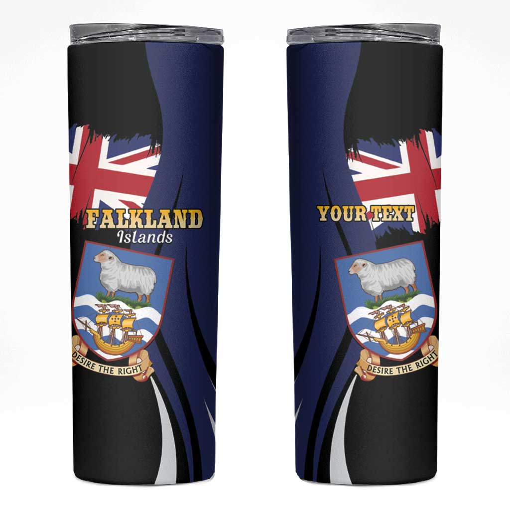 Personalised Falkland Islands Skinny Tumbler Desire the Right