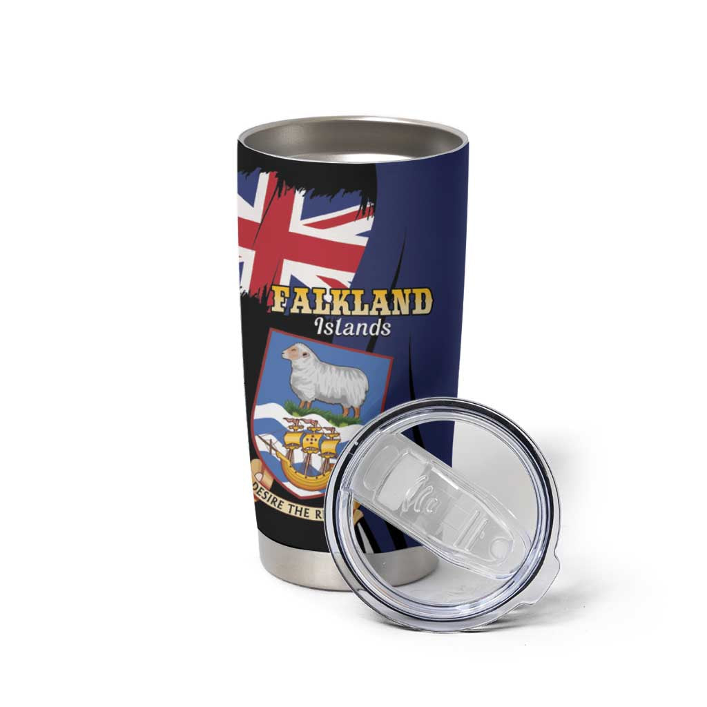 Personalised Falkland Islands Tumbler Cup Desire the Right