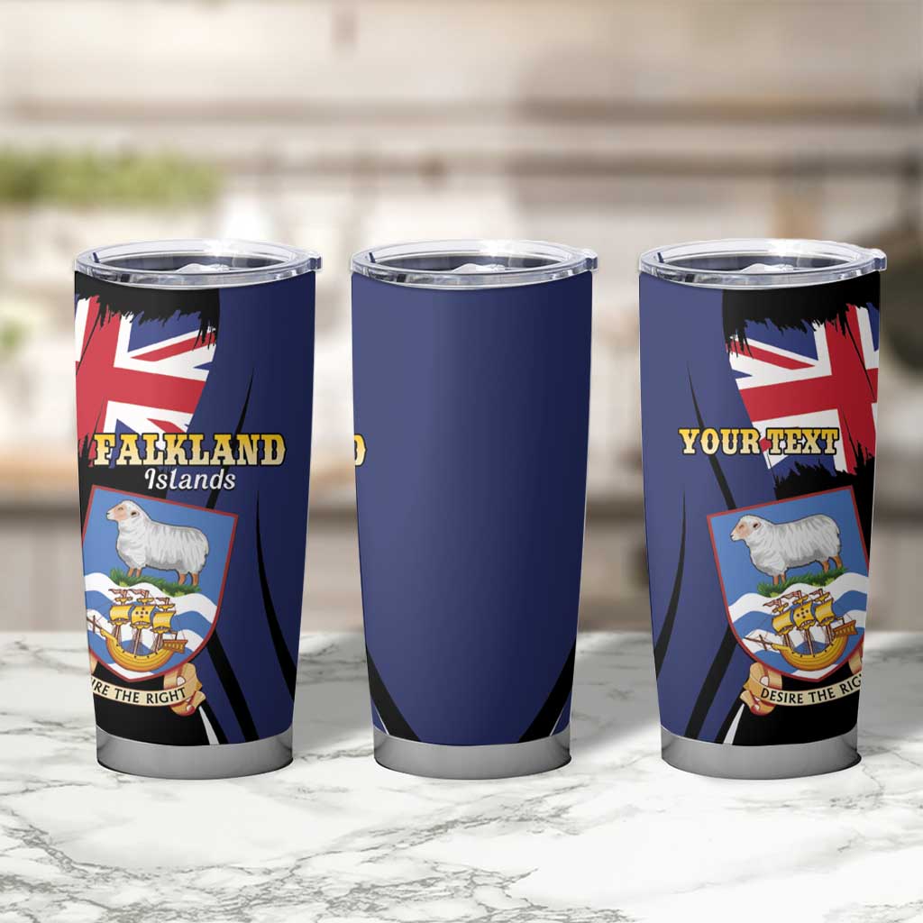 Personalised Falkland Islands Tumbler Cup Desire the Right