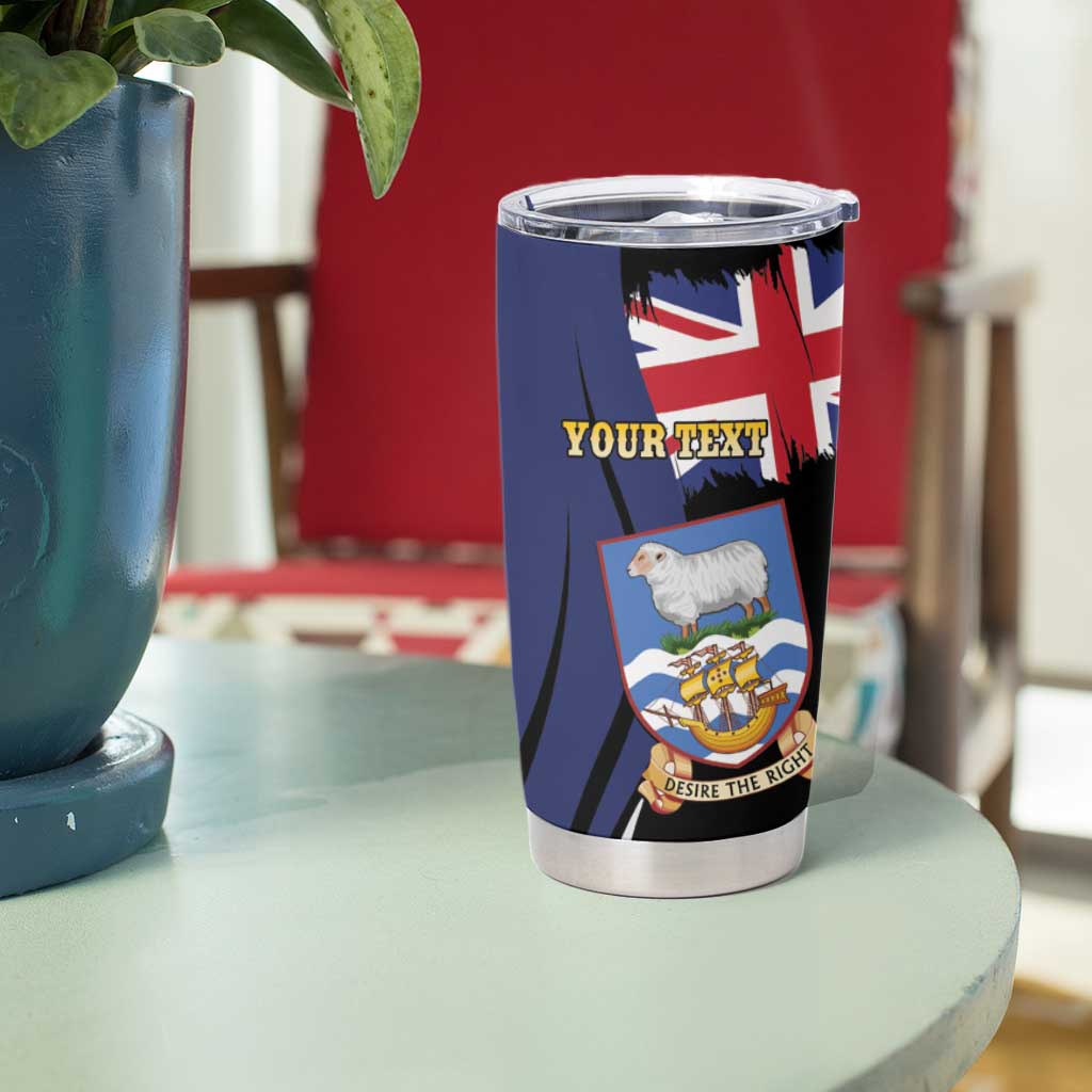 Personalised Falkland Islands Tumbler Cup Desire the Right