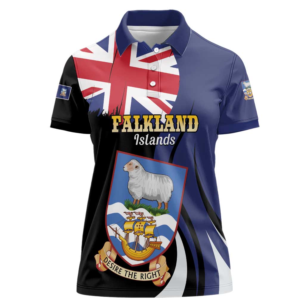 Personalised Falkland Islands Women Polo Shirt Desire the Right